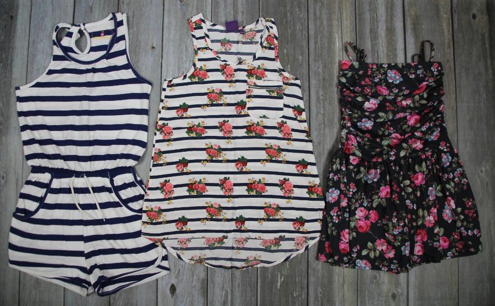 bluzeczka,kombinezon, t-shirt, spódnica dla dziewczynki rozm.140-146