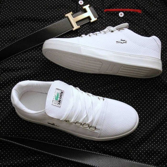 Кросівки Lacoste чоловічі класичні кеди Лакоста білі РОЗПРОДАЖ