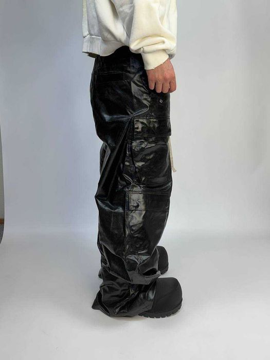 Rick Owens Bella cargo leather штаны джинсы кожаные opium archive