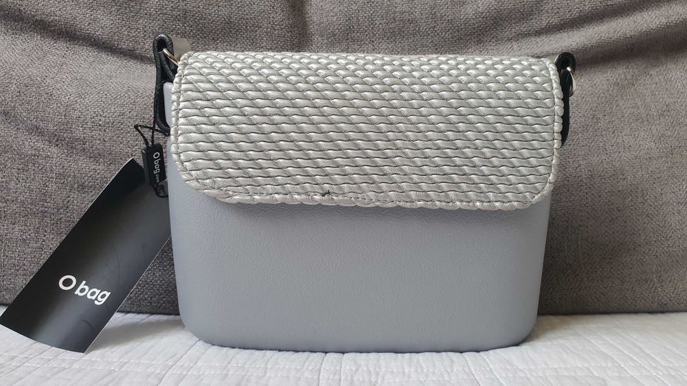O bag obag torebka silver klapka body uchwyty
