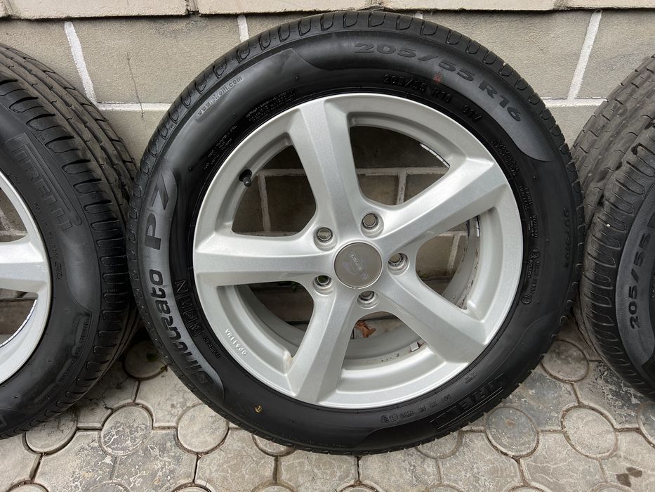 Диски Skoda  VW Seat 5*112 6.5JET50 Pirelli 205 55 R16