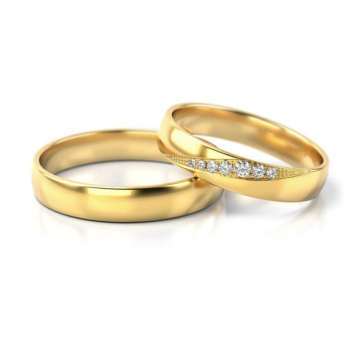 Złote obrączki w próbie 585 cena dotyczy pary