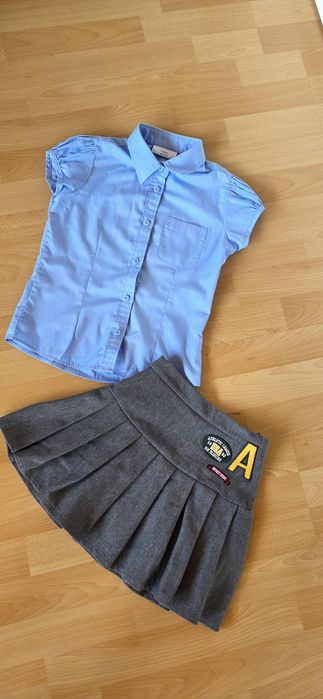Комплект для щколи спідниця Zara ,блузка next 8 років