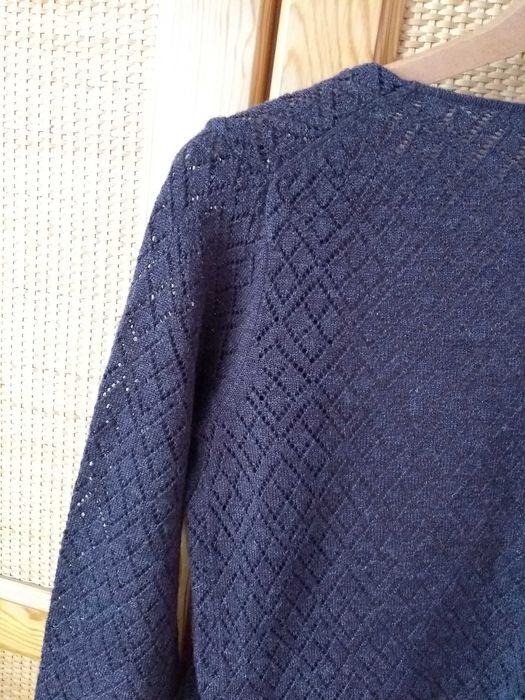 Sweter damski/kardigan - kopertowy, ażur - JAKOŚĆ