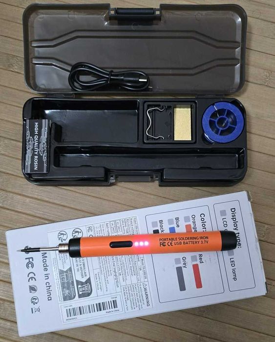Ferro de Soldar de electrónica a bateria - kit com acessórios