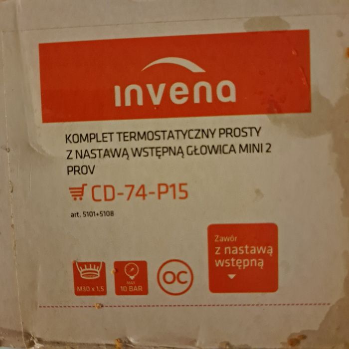 Zestaw termostatyczny prosty Invena CD-74-P15
