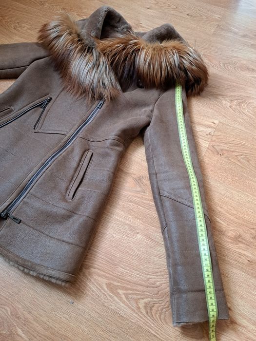 Kożuch skóra naturalna płaszcz kurtka rozmiar M