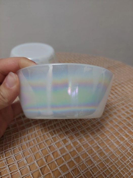 2 sztuki ślicznych perłowych miseczek Federal Glass