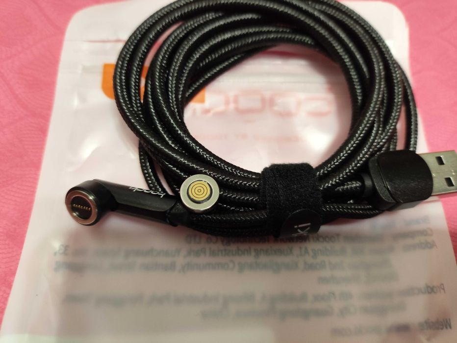 Магнітний Кабель Тооскі 3A  Кутовий USB Type C,  iPhone,Micro USB