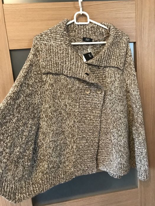 Ponczo M brazowy melanż