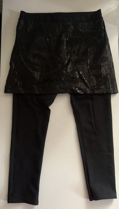 Спідниця чорна з паєтками з легінсами бавовна Next 8 років, зріст 128