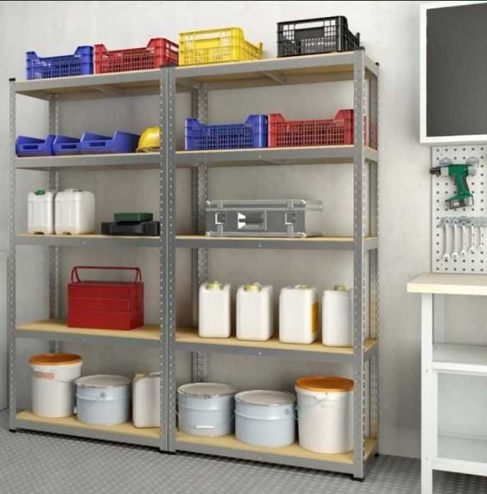 Стелаж металевий збірний на зацепах етажерка полиця МДФ стеллаж металл