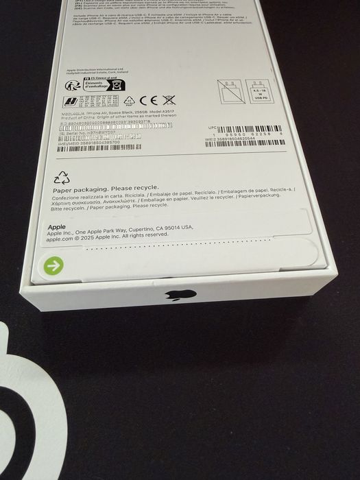 Iphone Air Space Black 256GB Novo