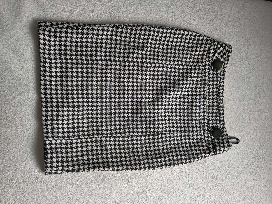Papaya tailoring spódnica biało-czarna w pepitkę ołówkowa retro