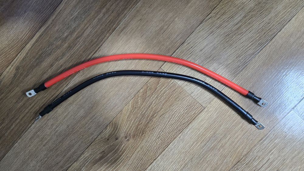 Силовые кабели 4 AWG (силиконовые, 50 см, с наконечниками)