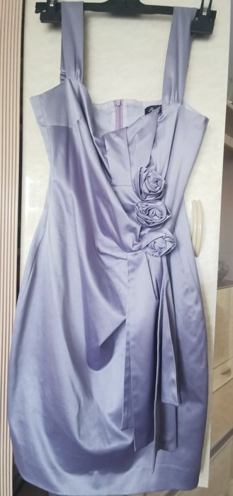 Sukienka pretty girl rozm L nowa, szary w fiolet komunia, impreza