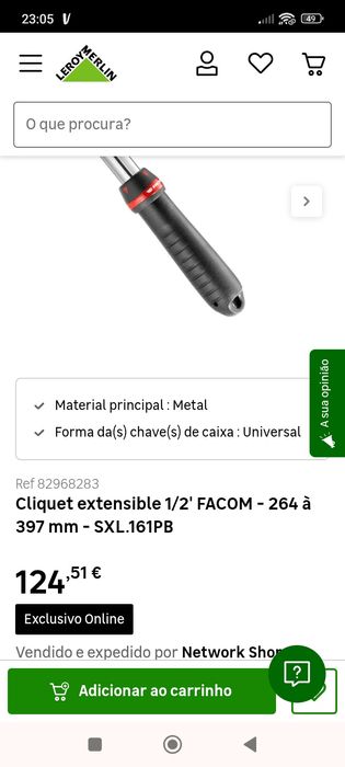 Roquete 1/2  facom extensível novo