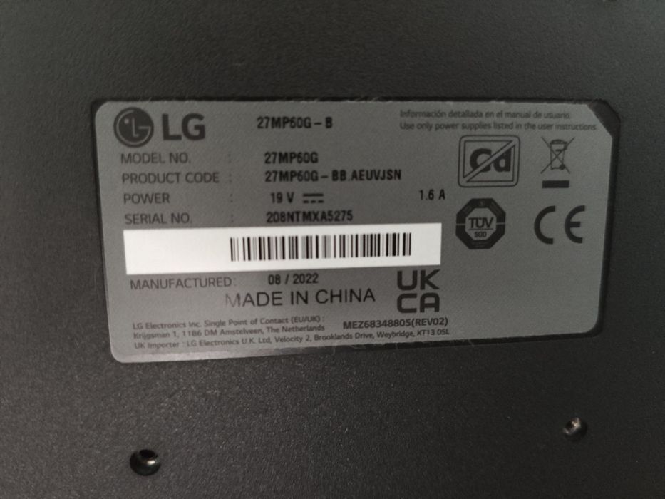 Monitor LG 27MP60G-B – 27", IPS – stan bardzo dobry