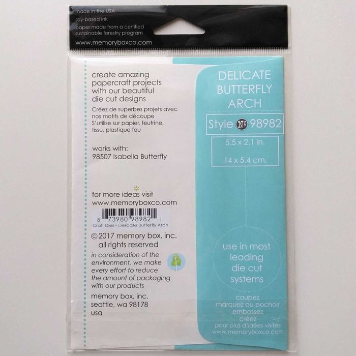 Нож для творчества, вырубки Memory box, Бабочки, 14*6 см, США.