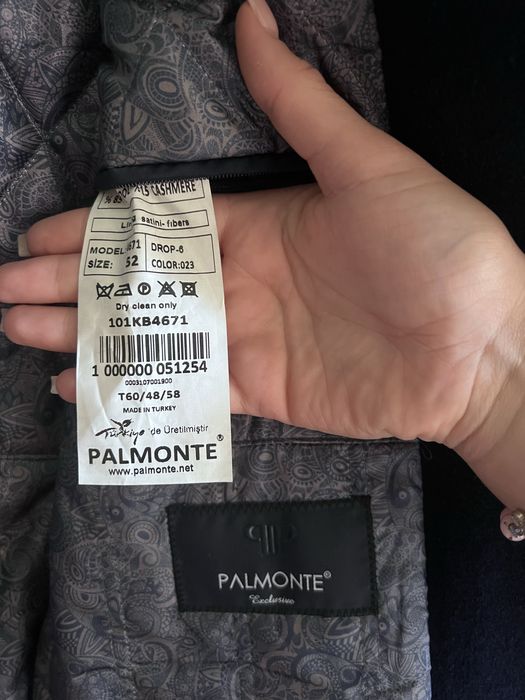 Пальто чоловіче Palmonte Exclusive, кашемір, р. 52