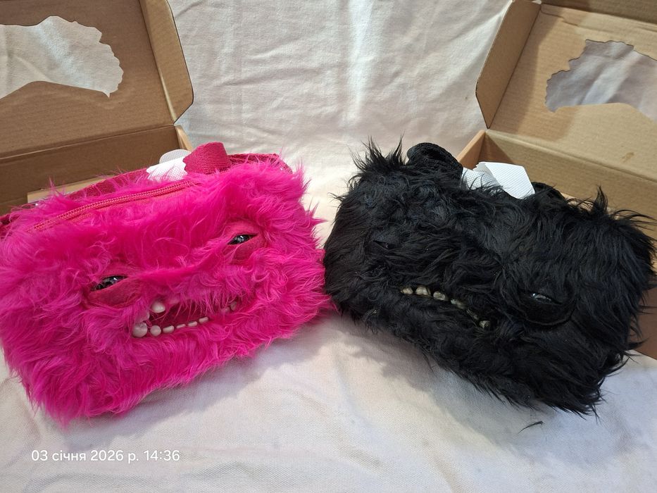 Fuggler фаглер фуглер мяка іграшка сумочка рожева і чорна оригінал тік