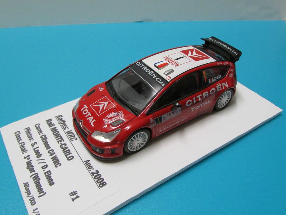 Citroen C4 WRC #1 (Loeb) : Winner Rally Monte Carlo 2008 - Altaya 1/43