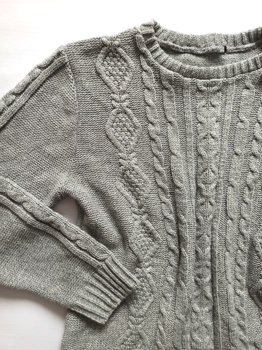 Cieply szary sweter M/L 38/40 oversize sploty zimowy jesienny melanż