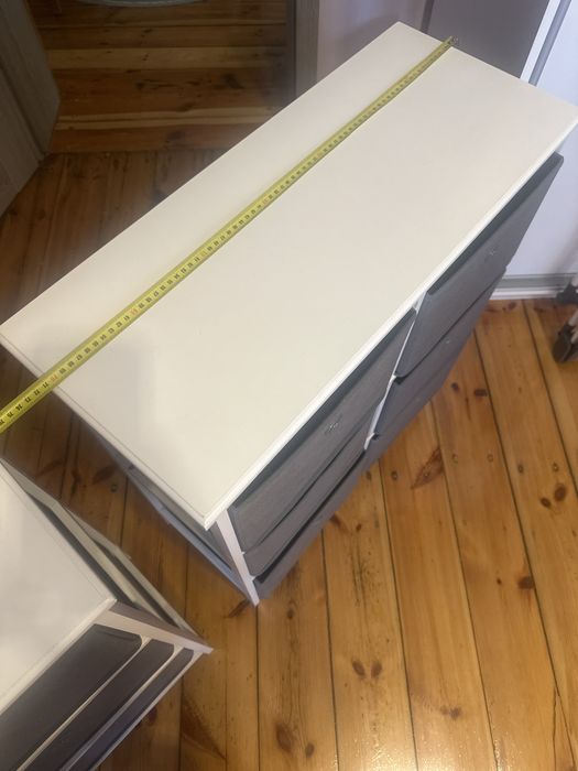 Komoda 2 sztuki kolor szaro biały