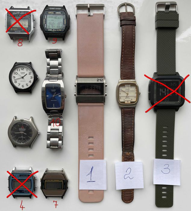 Часы часики Касио, Скмеи, Адидас, Электроника 52 б-у.