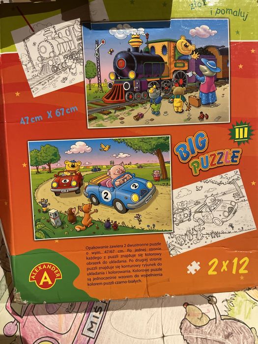 2x Big puzzle dwustronne +opakowanie