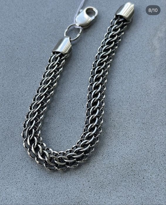 Чоловічий срібний браслет