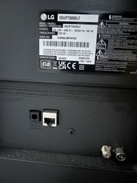 Vendo Tv LG 55 pólegadas, visor partido