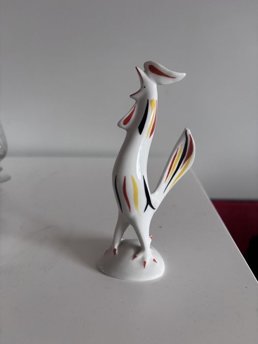 Porcelanowa figurka koguta new look hollohaza prl