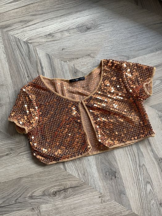 Cekinowe złote bolerko