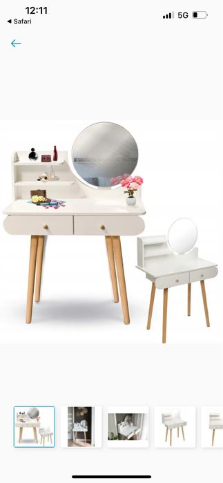 Toaletka damka biala z led