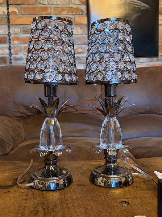 Komplet lampek nocnych krysztalowych