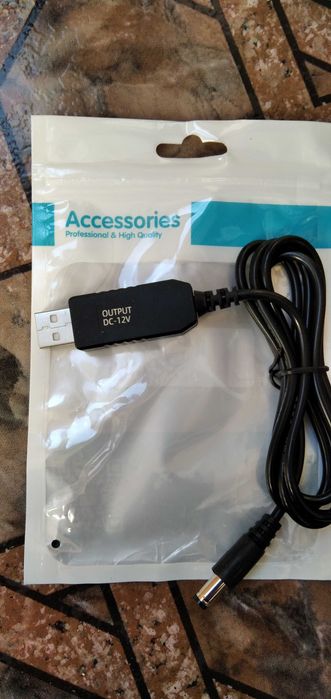 USB кабель для роутера с преобразователем напряжения с 5V- 12V, 5V-9V