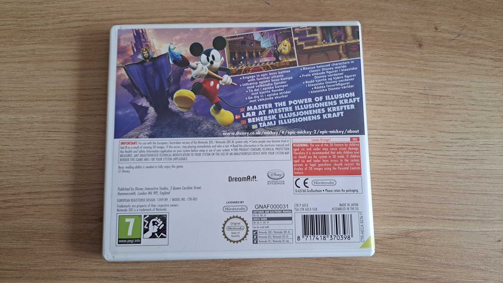 Epic Mickey Power of illusion Nintendo 3DS