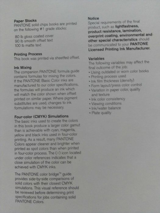 Livros Pantone, guia de cores
