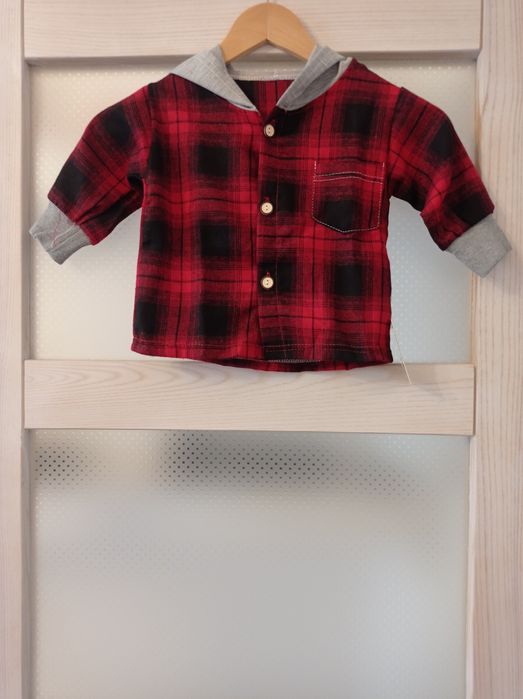 Легенька, бавовняна сорочка в клітинку для дітей, 90 см., 2-3 роки