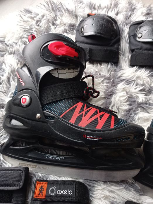 Regulowane łyżwy 34-37 z ochraniaczami