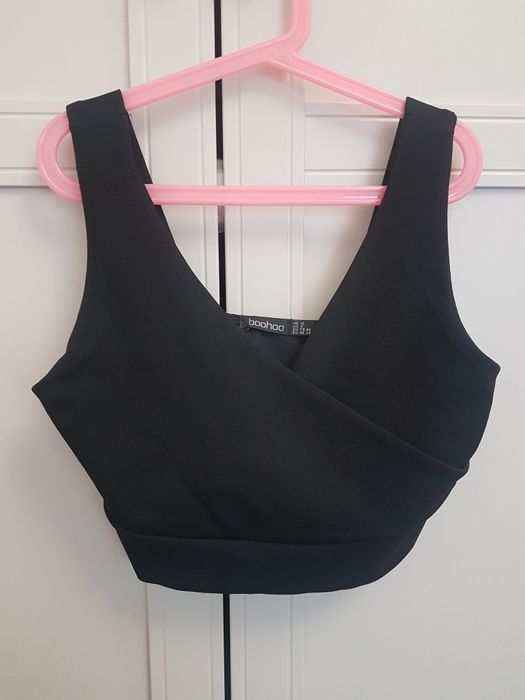 Boohoo nowy crop top krótki czarny L 40