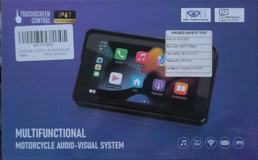 Мультимедійна аудіо-відео система для мотоциклів | 5” сенсорний диспле