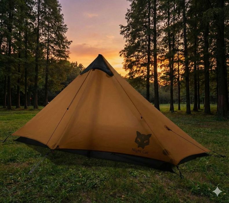 NOWY Namiot 1-osobowy Night Cat - Ultralekki, Trekkingowy, Khaki