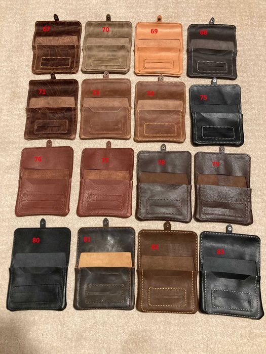 Bolsa em pele / couro para tabaco de enrolar - feito á mão