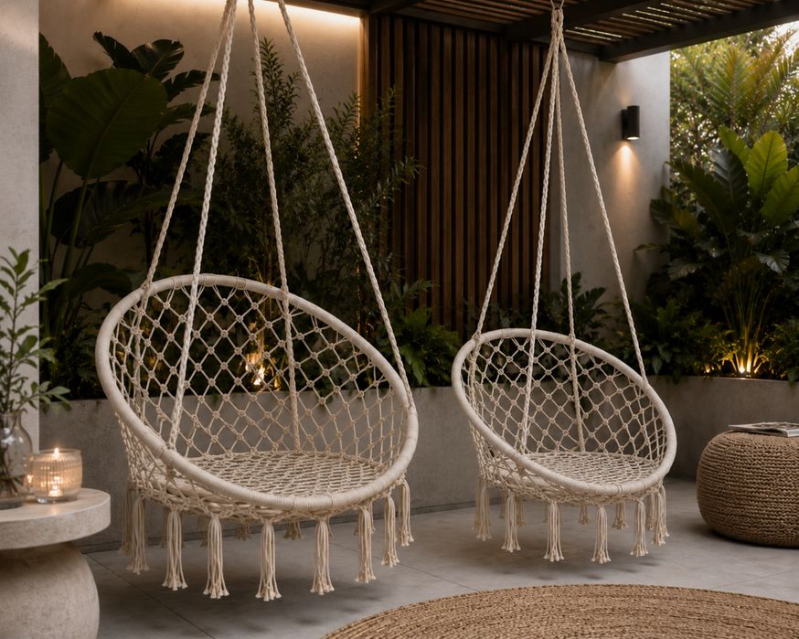 Conjunto de 2 cadeiras suspensas- 65€