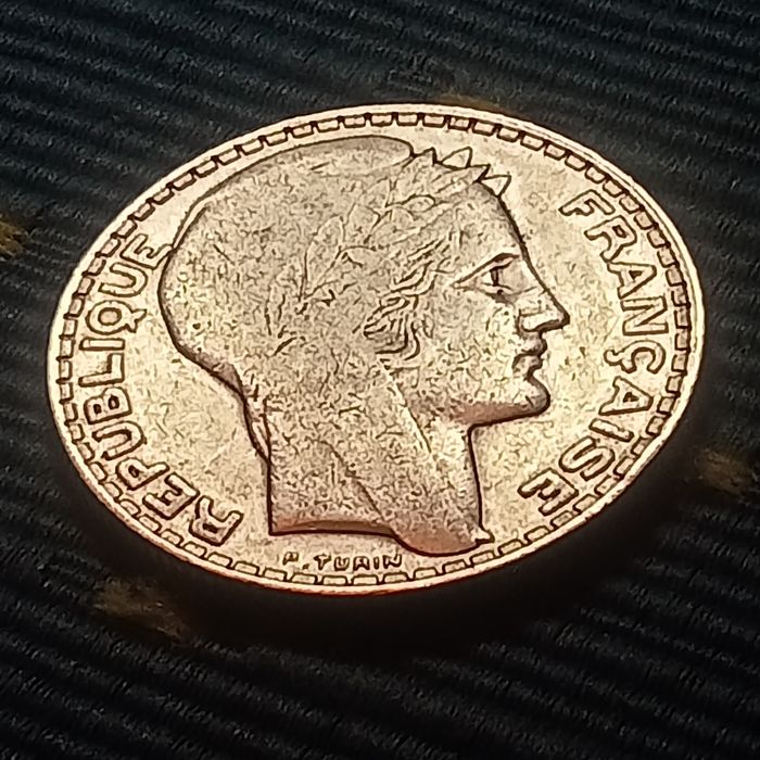 moeda prata  10 francos franca 1930