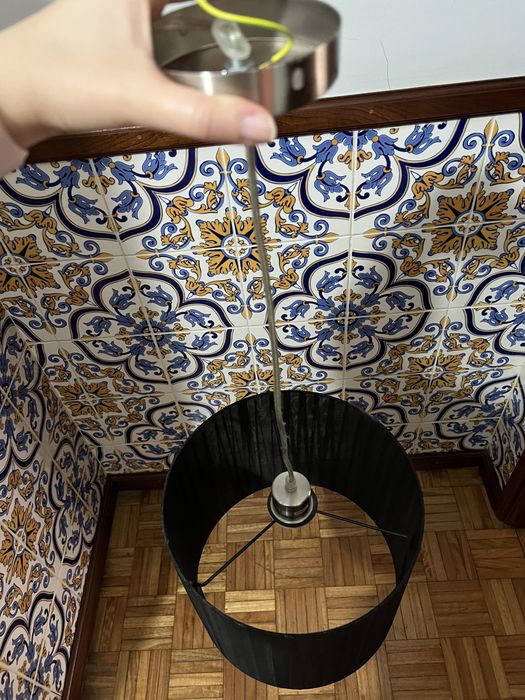 Candeeiro preto tecido