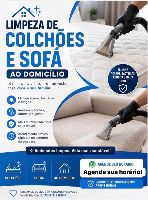 Limpeza de sofá e colchões ao domicilio
