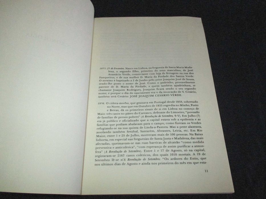 Livro Cesário Verde 1855 a 1886 Catalogo da Exposição
